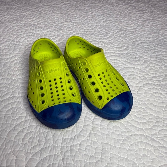 Native Shoes Yellow and Blue Water Shoes with Perforated Design - Picture 2 of 8